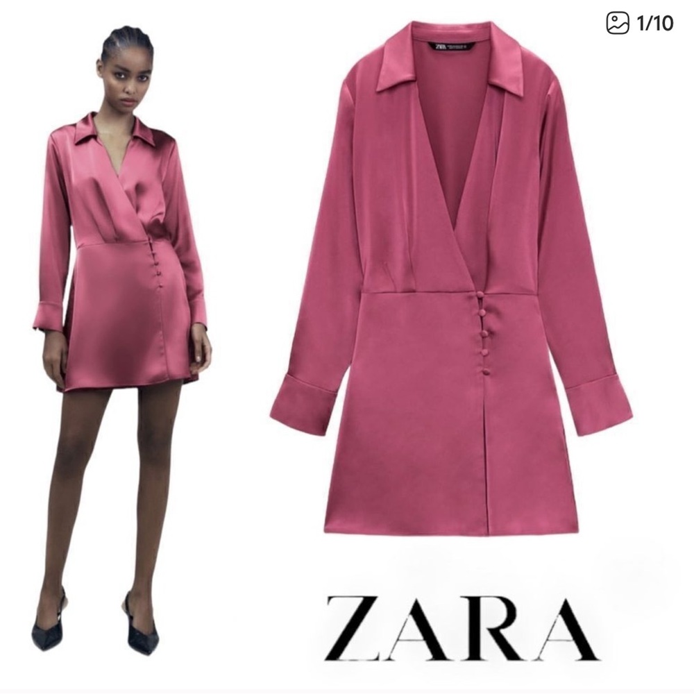 ZARA | Marsala | SATIN EFFECT MINI JUMPSUIT